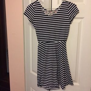 Jeweled neckline dress